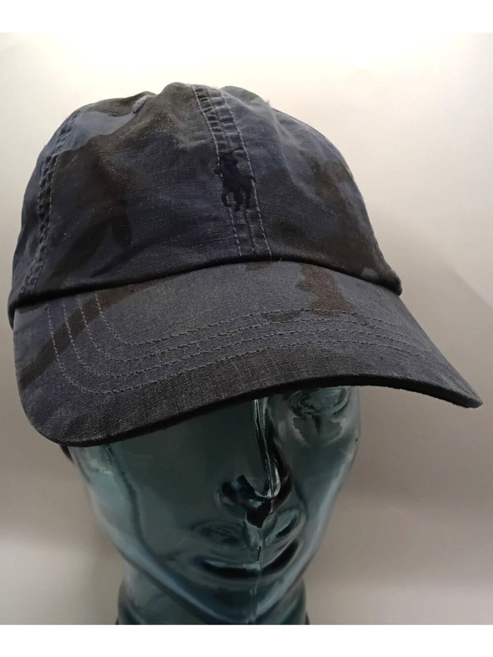 Polo Ralph Lauren Blue Camouflage Baseball Cap Embroidered Pony Logo